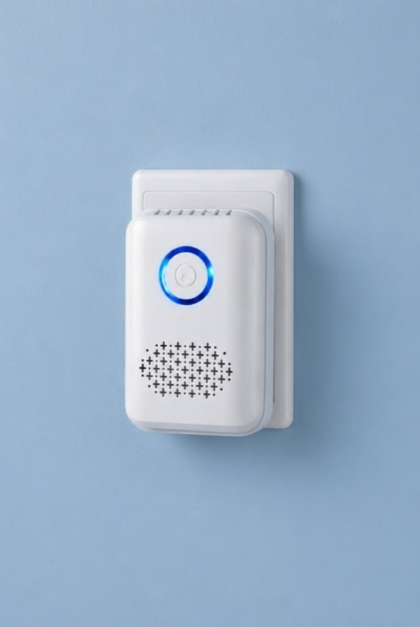 Breezr air purifier plugged into wall